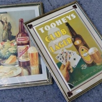 Pair framed reproduction 'Tooheys Beer' posters - both approx 515x375cm - Sold for $62
