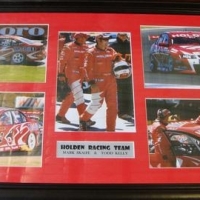 Framed presentation - 'Holden Racing Team - Mark Skaife and Todd Kelly'  - approx 485x84cm (facsimile signature - Sold for $43