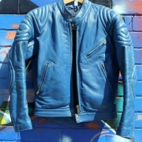 Vintage Blue Mars leather motorcycle jacket - size 36 - Sold for $62