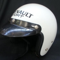 2004 white open front motorbike helmet with visor - 'Renault Sport' - size large - Sold for $37