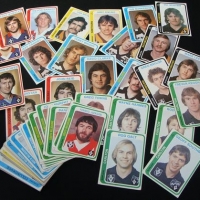 Group lot 1979 Scanlens AFL football trading cards inc - Trevor Barker, Leigh Matthews, Barry Rowlings etc - Sold for $43