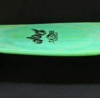 Green Piping hot banana skateboard signed by Tas Pappas - Sold for $149