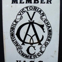 Vintage original VACC Members enamel sign - Sold for $180