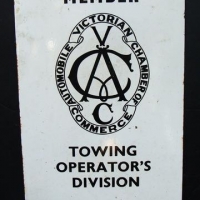 Vintage original VACC Towing operators division enamel sign - Sold for $180