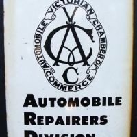 Vintage original VACC Automobile repairers division enamel sign - Sold for $186