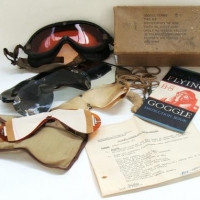 Pair Vintage Polaroid cWW2 USAF Pilots Goggles - Interchangable lenses, etc - in original Box - Sold for $75