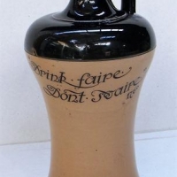Vintage RDOULTON Burslem WHISKY Decanter - Transfer to front - DRINK FAIRE, DONT SPAIRE 1760 - Impressed Marks to base - Sold for $43