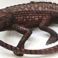 Lot 343 - Papuan carved wooden crocodile - Sold for $50