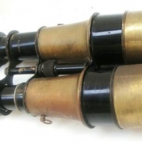 Lot 368 - Pair of C WW1 Binocular with brass sliding shades - Sold for $43