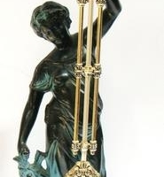 Lot 374 - Heavy classical lady bronze mystery clock - approx h 55cm - Sold for $75