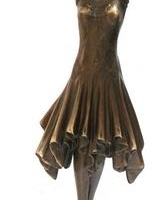Bronze reproduction figure - 'Art Deco Dancer in elegant dress' - signed Chiparus to base - approx h 43cm - Sold for $323