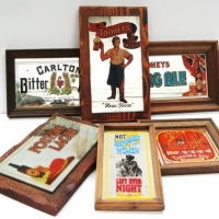 Group lot assorted reproduction mini advertising mirrors inc - Tooheys Ales, Fosters Lager, Carlton Bitter Ale, etc - Sold for $31 - 2017