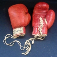 Pair of vintage 'SS Winning, Tokyo' leather boxing gloves - 10oz - Sold for $62 - 2017