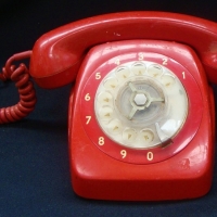 Vintage Red rotary dial telephone - Sold for $50 - 2017