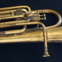 Brass instrument -  Euphonium with inscription dated 1882 - Sold for $93 - 2017