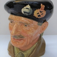 c1946-1954 Royal Doulton character jug - 'MONTY - Bernard Law Montgomery' D 6202 - approx h 155cm - Sold for $50 - 2017