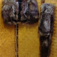 2 x items - 1930's Silver fox shoulder cape & silver fox stole - head, paws etc - Sold for $62 - 2017