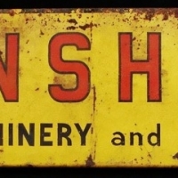 Vintage Metal sign - Sunshine Farm Machinery and Tractors - approx w 84cm - Sold for $397 - 2017