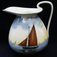 Vintage Royal Doulton wash basin jug with sailing ship design AF - Sold for $62 - 2017