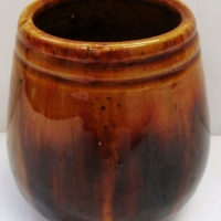 1930s John Campbell Australian pottery vase in brown drip glaze - Sold for $43 - 2017