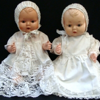 2 x 1950's - 60's  Hong Kong made OK Kader plastic dolls with sleep eyes, twisty wrists, molded hair & clacking tongues - approx l 50cm - Sold for $56 - 2017