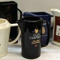 5 x vintage ceramic whisky water jugs inc - Johnnie Walker, Ballantines, Clan Campbell, etc - Sold for $37 - 2017