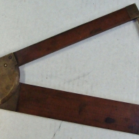 C1900 Copper and boxwood rule with level and protractor by Elliot Bros - Sold for $174 - 2017