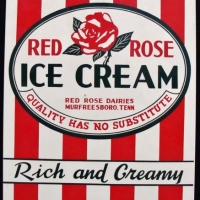 Reproduction Red Rose Ice-Cream enamel sign - 32x23cm - Sold for $50 - 2017