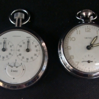 2 x time pieces incl, vintage JUNGHANS Chrome plated STOP WATCH - German made,  + SMITHS Pocket watch - both AF - Sold for $50 - 2017