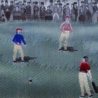 Framed silk woven picture - cricketing scene - by J J Cash Coventry - Sold for $37 - 2017