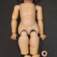 c1900 Kammer & Reinhardt bisque head Doll - composition, jointed  body - needs restringing - marked incl Halbig, KRstar & 50 - Sold for $186 - 2017