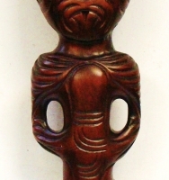 Carved Maori Tiki figure by Ruihana Rotorua 1983 - 40cm H - Sold for $27 - 2017