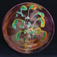Large post war Australian Pottery - Greg Daly charger with lustre floral decoration - 36cm diameter - Sold for $112 - 2017