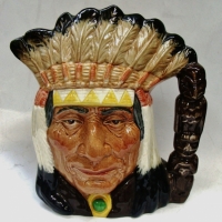 c,1966 Royal Doulton 'North American Indian' Character jug - D6611 approx 19cmH - Sold for $62 - 2017