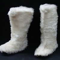 c1970's White furry boots - made in Japan, size large - Sold for $31 - 2017
