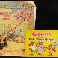 2 x  vintage Peg Maltby illustrated children's  books - 'Goldilocks and the Three bears' and 'Ben and Bella down on the farm' - Sold for $25 - 2017