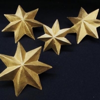 4 x large heavy Brass star wall plaques - Sold for $37 - 2017