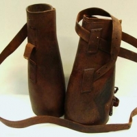 Pair WW1 leather Gaiters marked 1916 - Sold for $31 - 2017