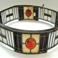 Arts and Crafts period leadlight shade - Sold for $81 - 2017
