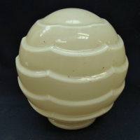Round 1930's ART DECO cream and white cased glass light shade - Sold for $56 - 2017