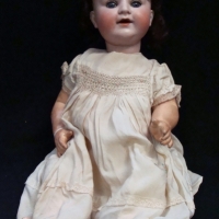 c1910 Schoenau & Hoffmeister bisque head character baby (mould 169) composition body, glass eyes -  approx l 50cm - Sold for $248 - 2017