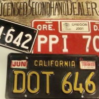 3 x Vintage number plates - for Northern Territory, California & Oregon - Sold for $31 - 2017