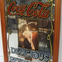 Large Coca-Cola Advertising mirror - Delicious & Refreshing - Sold for $50 - 2017