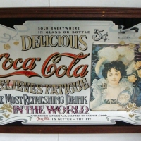 Large Coca-Cola Advertising mirror 'Delicious relieves fatigue' - Sold for $87 - 2017
