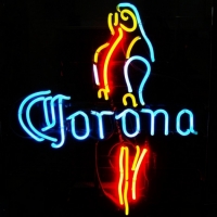 Light up Neon Corona advertising sign featuring parrot motif - Sold for $248 - 2017
