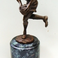 Reproduction bronze mounted on marble base - Aussie Rules Football - Sold for $193 - 2017