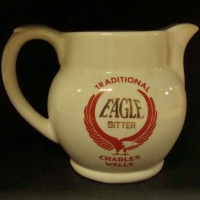 Vintage Eagle Bitter Charles Wells Staffordshire pottery jug - Sold for $62 - 2017