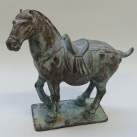 Vintage oriental 'Tang Dynasty' style bronze horse - Sold for $62 - 2017