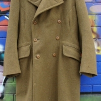 Vintage woolen c1972 Australian Military TRENCH COAT - original Brown AMF buttons, size 4 - Sold for $35 - 2017