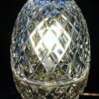 1930's diamond cut crystal ovoid table lamp - approx 23cm H - Sold for $93 - 2017
